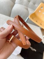 CL BELT 18MM IN BROWN TAURILLON CALFSKIN GOLD BUCKLE - 图片 5