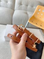 CL BELT 18MM IN BROWN TAURILLON CALFSKIN GOLD BUCKLE - 图片 7