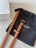 CL BELT 18MM IN BROWN TAURILLON CALFSKIN GOLD BUCKLE - 图片 8