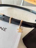 CL BELT 18MM IN BLACK TAURILLON GLOSSY CALFSKIN GOLD BUCKLE - 图片 5