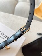 CL BELT 18MM IN BLACK TAURILLON GLOSSY CALFSKIN GOLD BUCKLE - 图片 2