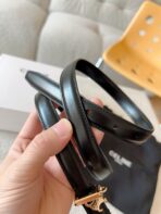 CL BELT 18MM IN BLACK TAURILLON GLOSSY CALFSKIN GOLD BUCKLE - 图片 3