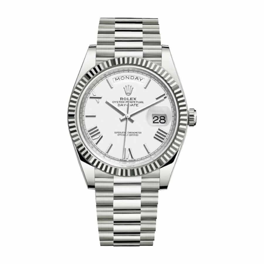 rolex-1-1.jpg Rolex Day-Date 40 228239 EW Stainless Steel White Gold Dial Oyster Replica - 图片 1