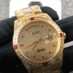 Rolex Datejust 116625 Yellow Gold Diamond Dial Iced Out Replica - 图片 2