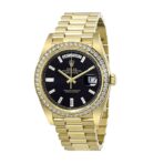 Rolex Day-Date 228398TBR Yellow Gold & Diamonds Black Dial Replica - 图片 3