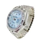 Rolex Day-Date Platinum 228396TBR Ice Blue Baguette Index Replica - 图片 2