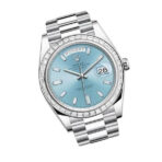 Rolex Day-Date Platinum 228396TBR Ice Blue Baguette Index Replica - 图片 3