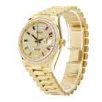 Rolex Day-Date Yellow Gold With Pave Diamond Dial Sapphire 128348RBR-0030 Replica - 图片 2