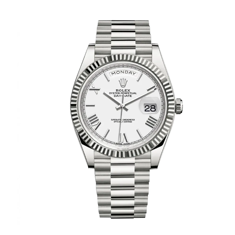 rolex-rhodium-silver-replica-1.webp Rolex Day-Date II 218239 Grey Roman Dial Replica - 图片 1