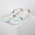 Louis Vuitton LV Trainer rhinestone sneakers.