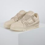 Louis Vuitton LV Trainer rhinestone sneakers.