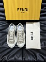 Fendi couple's low-top canvas shoes.
