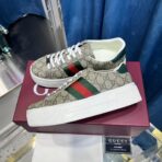Gucci 2024 Spring/Summer new Ace series couple's platform white sneakers, casual sneakers, and sports shoes. - 图片 5