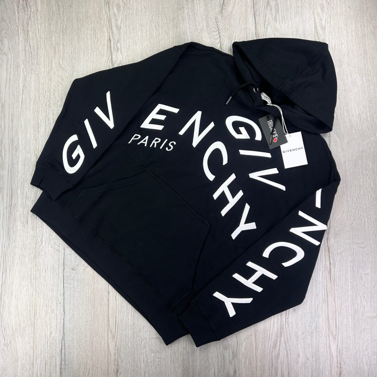 Givenchy Men’s Black Pullover Hoodie Embroidered Logo - 图片 1