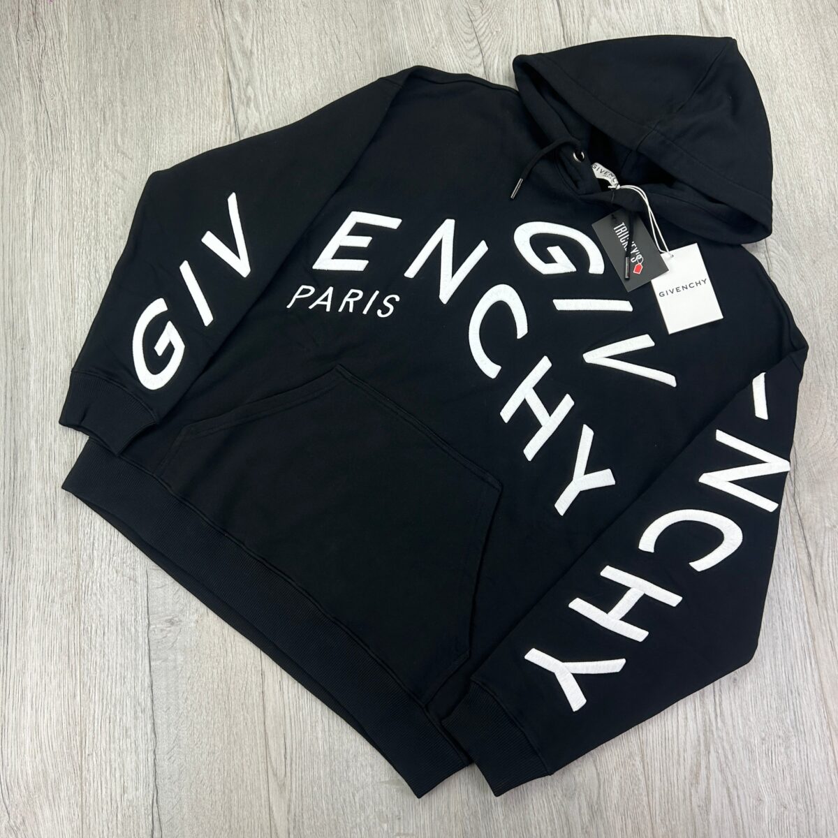 Givenchy Men’s Black Pullover Hoodie Embroidered Logo - 图片 5
