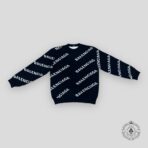 Balenciaga All Over Logo Sweater in Black