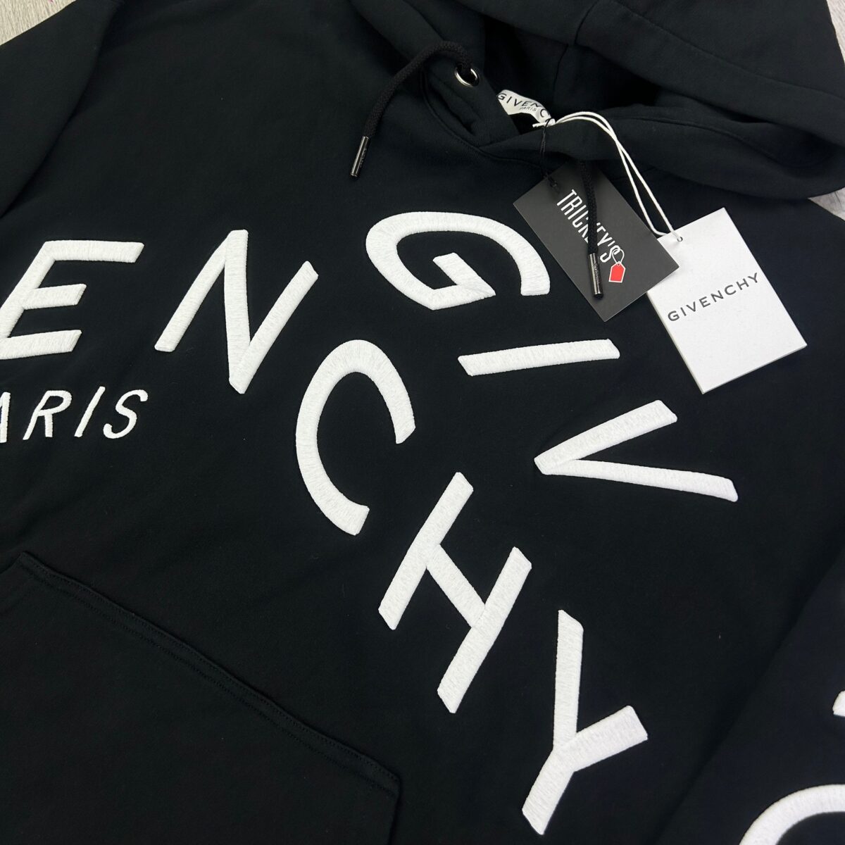 Givenchy Men’s Black Pullover Hoodie Embroidered Logo - 图片 7