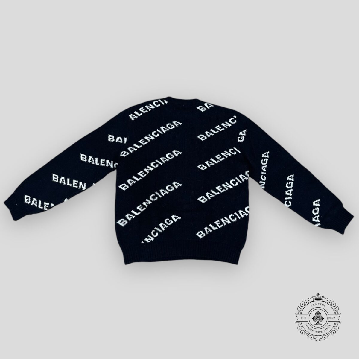 Balenciaga All Over Logo Sweater in Black - 图片 2
