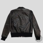 Gucci GG Leather Bomber Jacket in Black - 图片 3