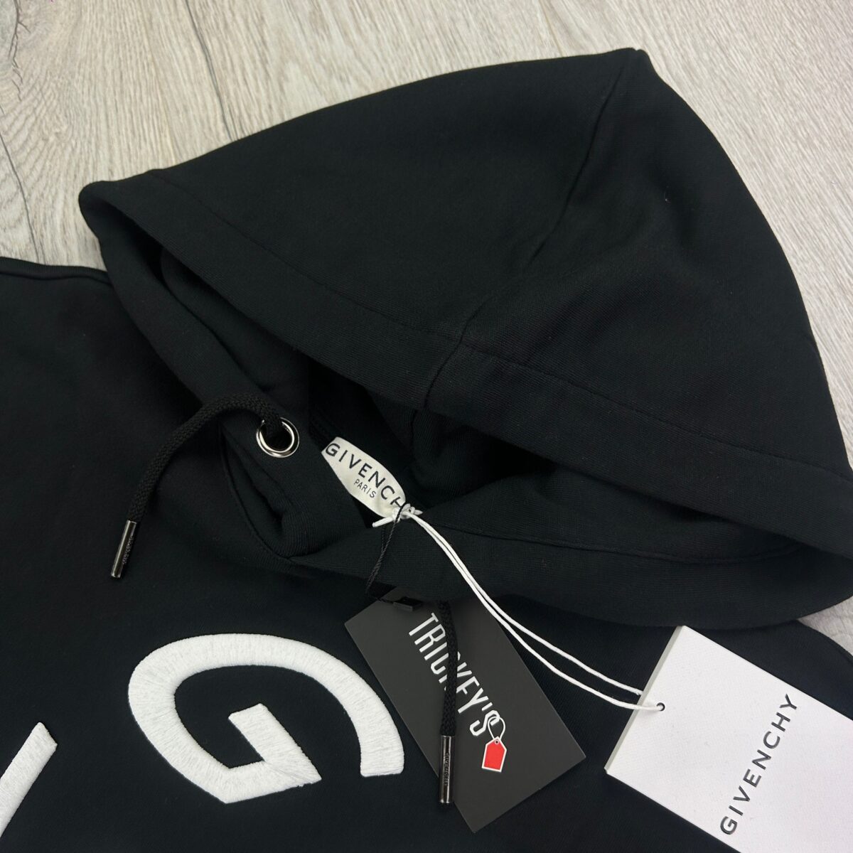 Givenchy Men’s Black Pullover Hoodie Embroidered Logo - 图片 3