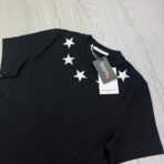 Givenchy Men’s Black T-shirt Neckline White Stars - 图片 5