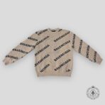 Balenciaga All Over Logo Sweater in Beige