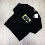 Givenchy Men’s Rottweiler Patch Black Crewneck Jumper - Large