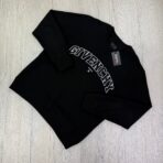 Givenchy Men’s Black Crewneck Jumper Embroidered Logo - XL