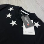 Givenchy Men’s Black T-shirt Neckline White Stars - 图片 4
