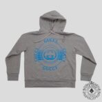Gucci Record Print Pullover Hoodie in Grey