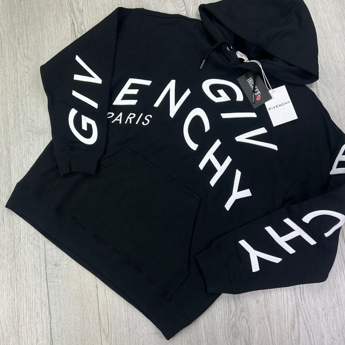 Givenchy Men’s Black Pullover Hoodie Embroidered Logo - 图片 4