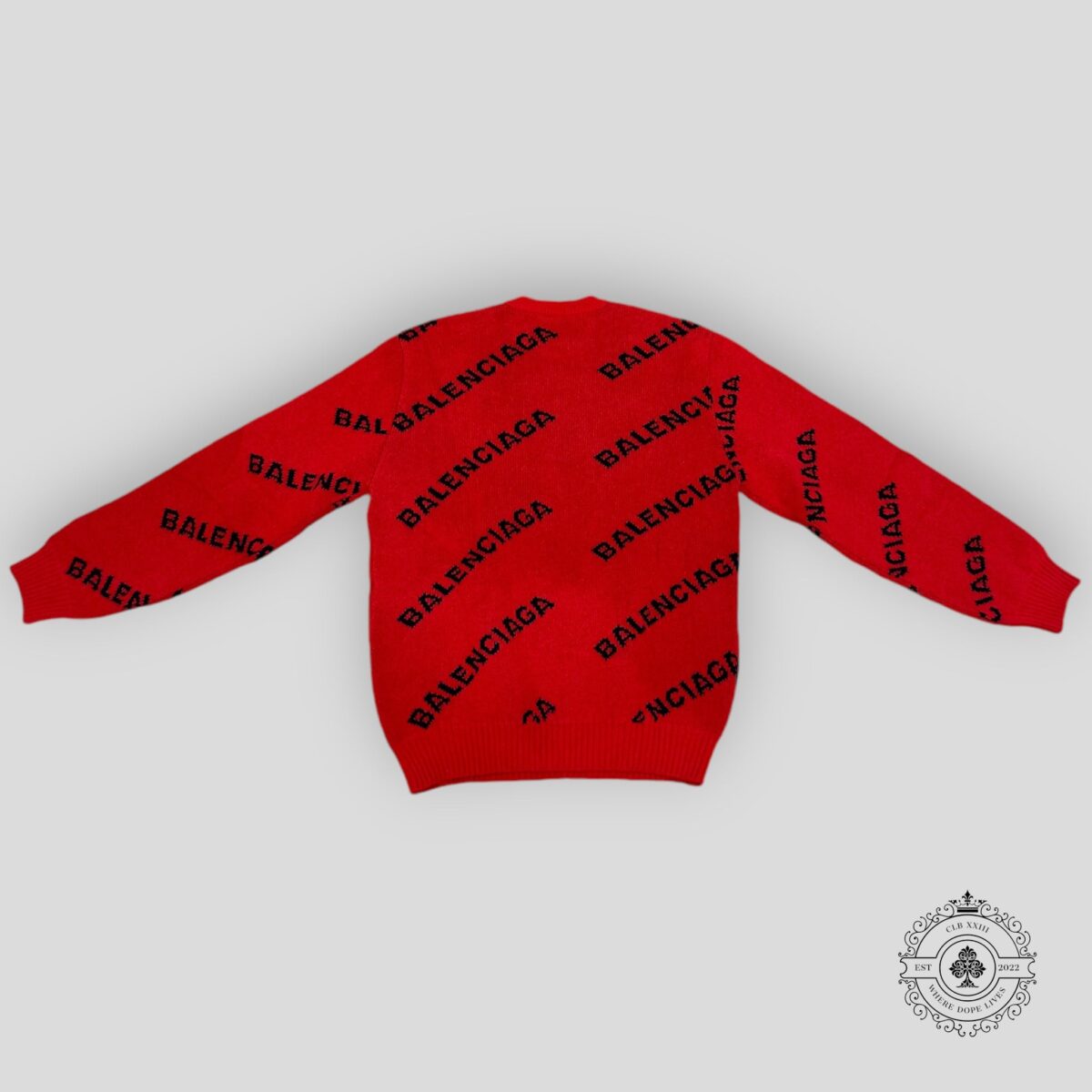 Balenciaga All Over Logo Sweater in Red - 图片 2