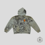 Balenciaga Graffiti Zip-Up Hoodie in Grey/Black