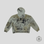 Balenciaga Graffiti Zip-Up Hoodie in Grey/Black - 图片 2