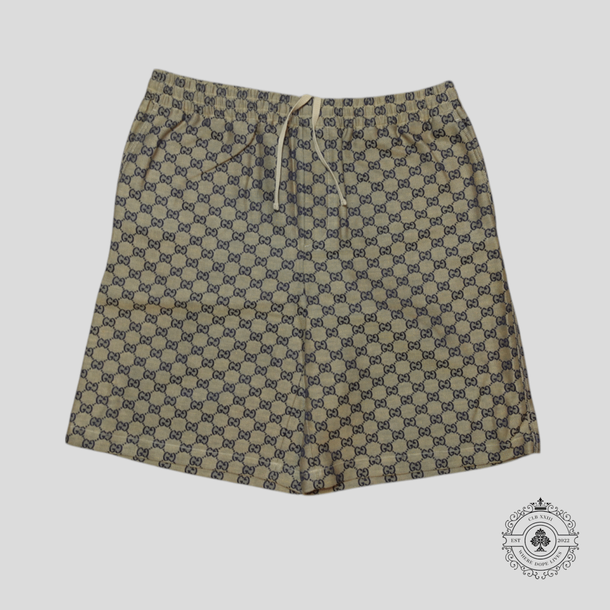 Gucci Summer GG Supreme Shorts in Brown/Blue - 图片 1