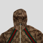 Gucci Jumbo Jacquard Hooded Track Jacket in Brown - 图片 4