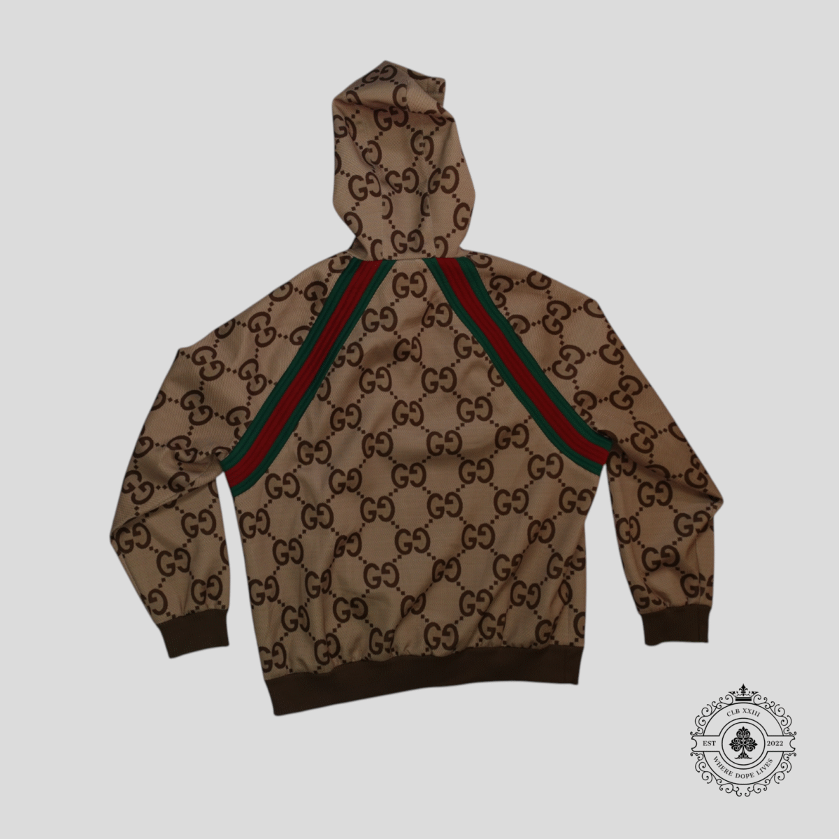 Gucci Jumbo Jacquard Hooded Track Jacket in Brown - 图片 5