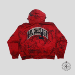 Balenciaga Graffiti Skater Zip-Up Hoodie in Red/Black - 图片 2