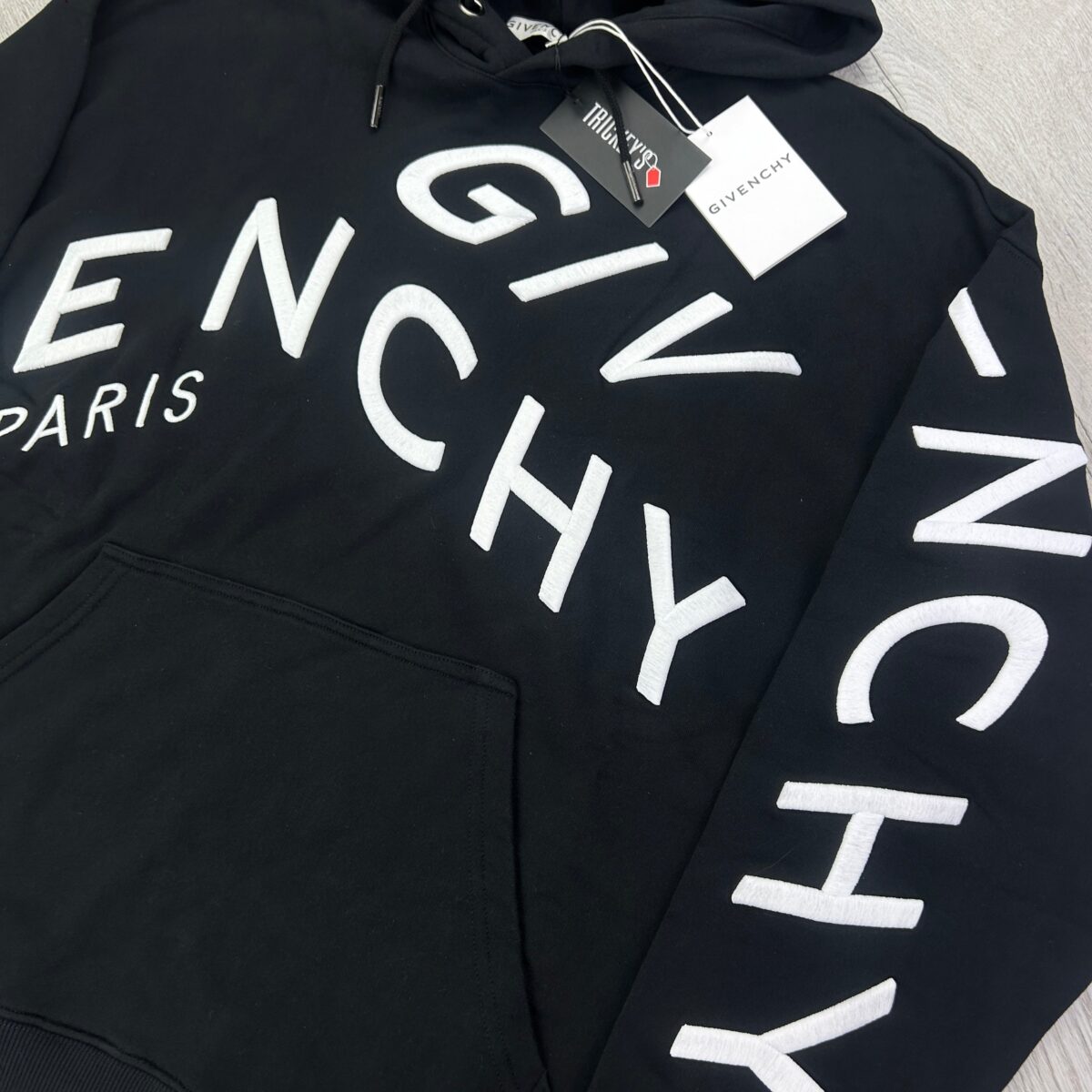 Givenchy Men’s Black Pullover Hoodie Embroidered Logo - 图片 8