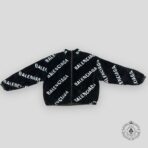 Balenciaga Faux Fur Zip-Up Hoodie in Black / White