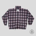 Balenciaga Oversized Tartan Fleece Sweater in Black/Red/White