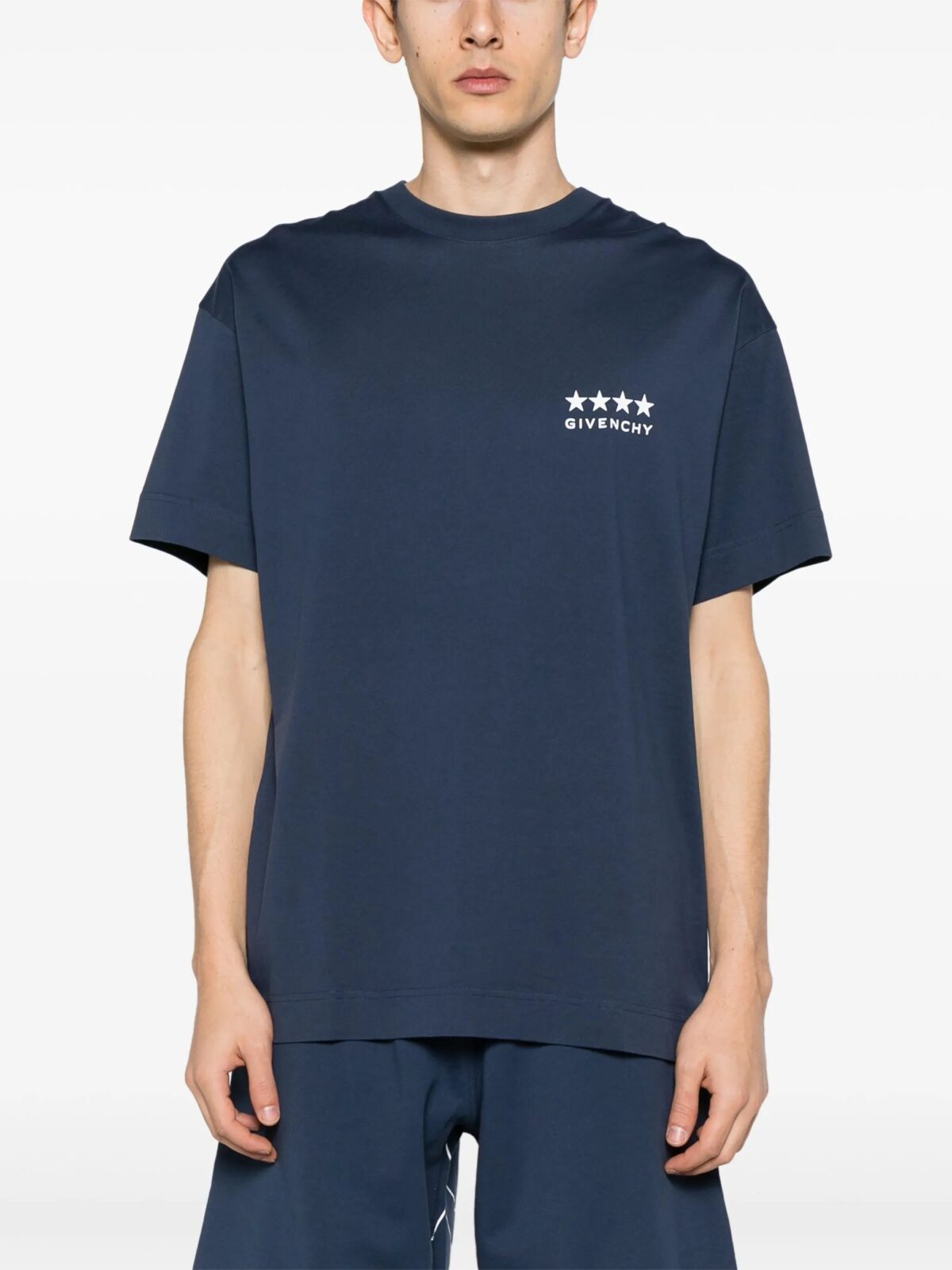 Givenchy 4G Stars Logo T-Shirt in Navy - 图片 2