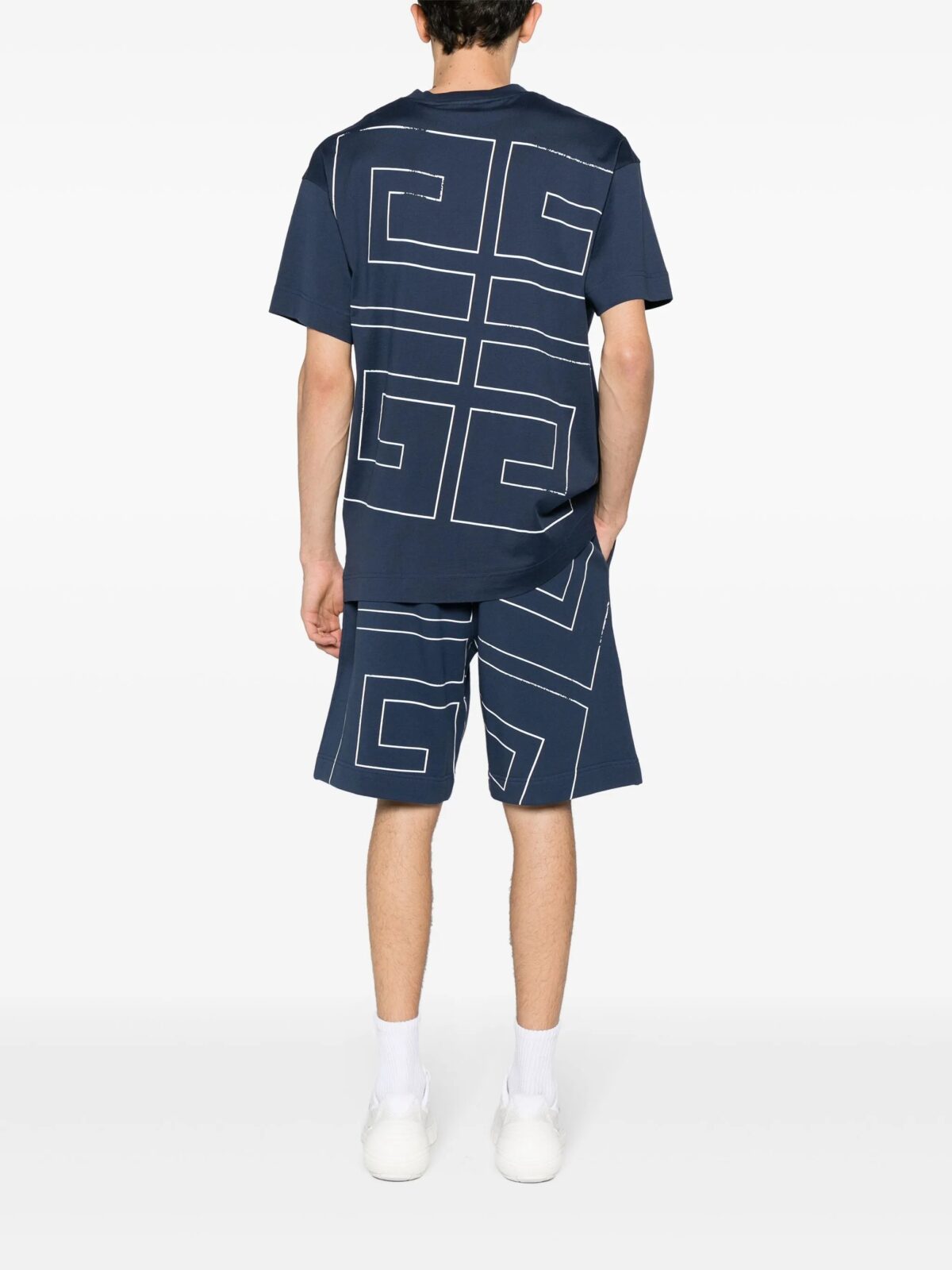 Givenchy 4G Stars Logo T-Shirt in Navy - 图片 5