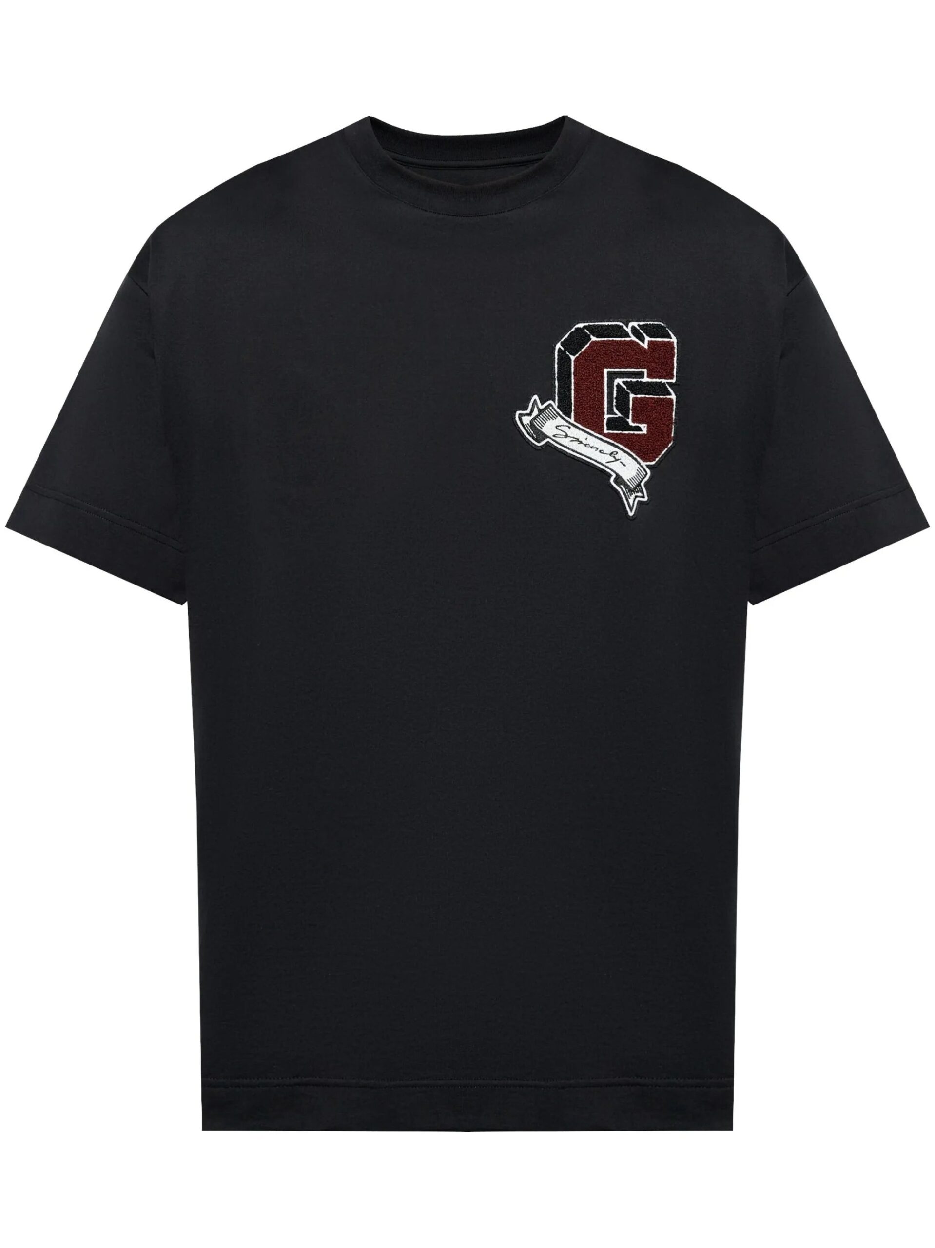 gikv.jpg Givenchy Monogram College Embroidered Logo T-Shirt in Black - 图片 1