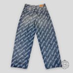 Balenciaga Scribble Print Wide-Leg Jeans in Indigo - 图片 2