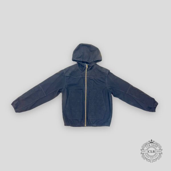 LOUIS VUITTON MONOGRAM HOODED DENIM JACKET - BLACK