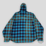 BALENCIAGA BLEACHED PLAID HOODED FLANNEL - BLUE - 图片 2