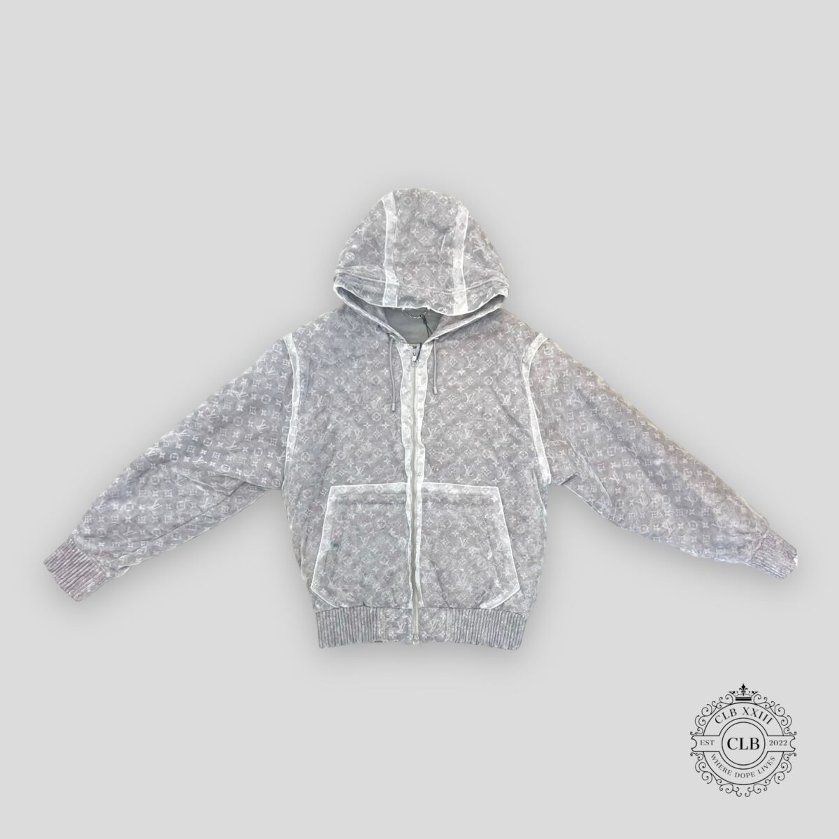 LOUIS VUITTON MONOGRAM PADDED ORGANZA BLOUSON - GREY - 图片 1