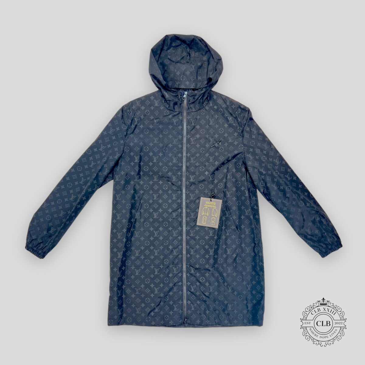 LOUIS VUITTON MIDLENGTH MONOGRAM NYLON WINDBREAKER - BLACK - 图片 1