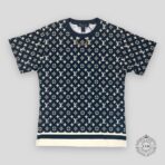 LOUIS VUITTON STRIPE ACCENT MONOGRAM T-SHIRT - DARK NAVY